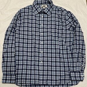 Joseph Abboud Men's Long Sleeve Blue Checkered Button Up Shirt Size XL